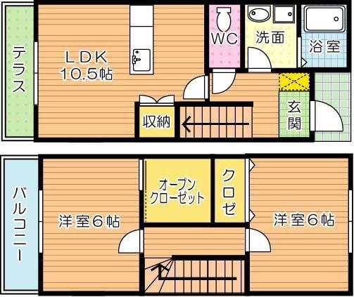 RSRESIDENCE黒崎南(2LDK/1階)の間取り写真
