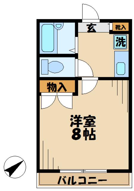 EAハイツ多摩センター(1K/1階)の間取り写真