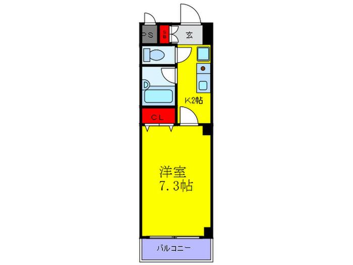 プレサージュA棟(1K/1階)の間取り写真