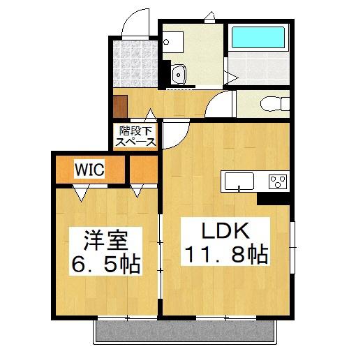 エスポワールB(1LDK/1階)の間取り写真