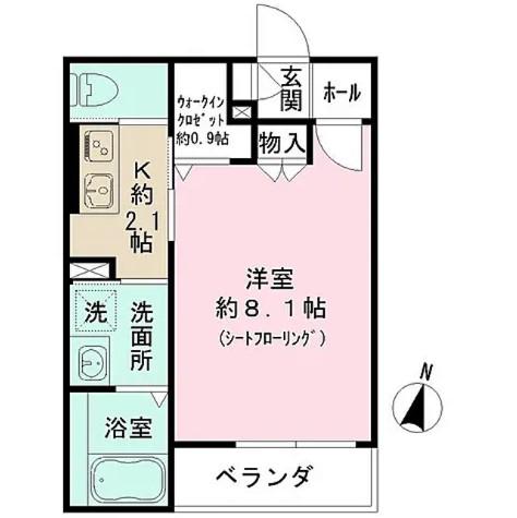 MINARIA(1K/1階)の間取り写真