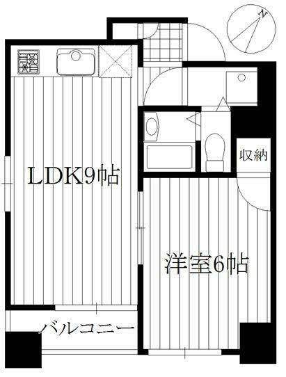 Yビル西高島平(1K/2階)の間取り写真