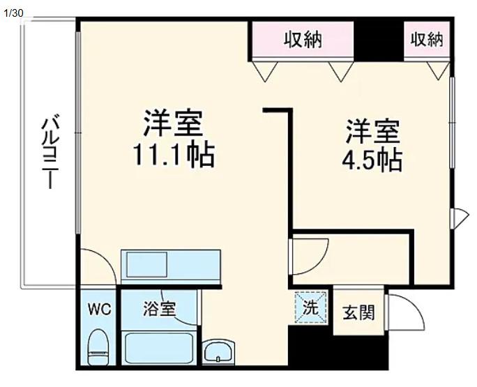 コーポレーションT&T(1LDK/4階)の間取り写真