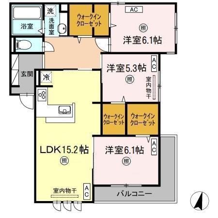 D-ROOM ALICE(3LDK/2階)の間取り写真
