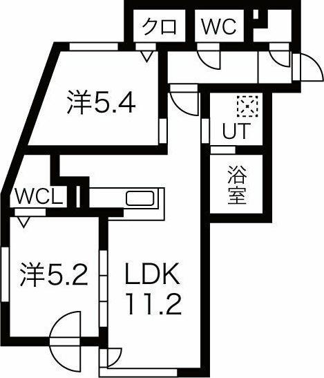 KINO(2LDK/3階)の間取り写真