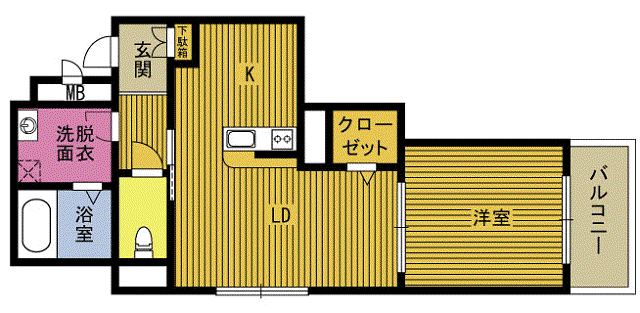 リザータ上野の森口(1LDK/4階)の間取り写真