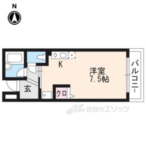 ハイツ二軒茶屋(ワンルーム/1階)の間取り写真