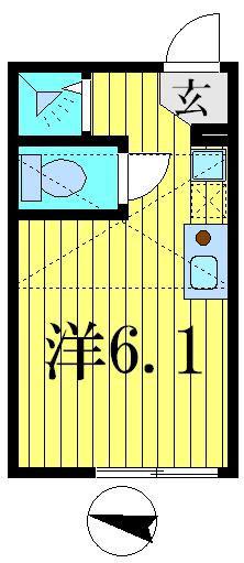 リュシュ青砥(ワンルーム/2階)の間取り写真