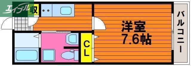 レクシア大供(1K/1階)の間取り写真