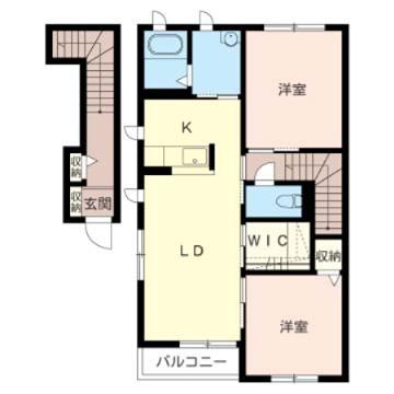 エリュシオン(2LDK/2階)の間取り写真