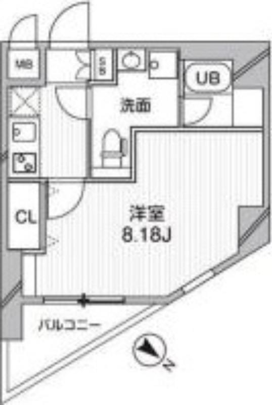 ルクレ西馬込(1K/2階)の間取り写真