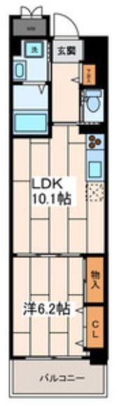Iランド川崎(1LDK/11階)の間取り写真