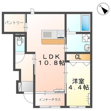 フェリシティ寺本(1LDK/1階)の間取り写真