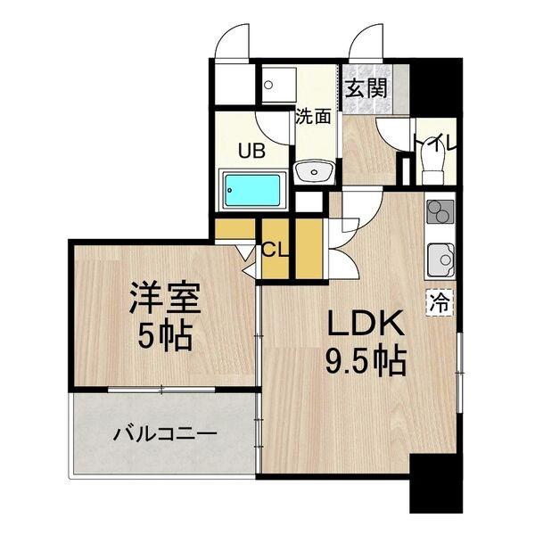 CITY SPIRE 名古屋大須(1LDK/8階)の間取り写真