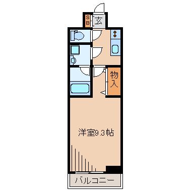 ヨコハマベイハルカス(1K/4階)の間取り写真