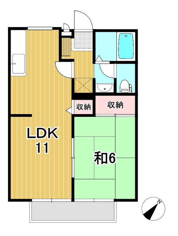 グリーンゾーン B(1LDK/1階)の間取り写真