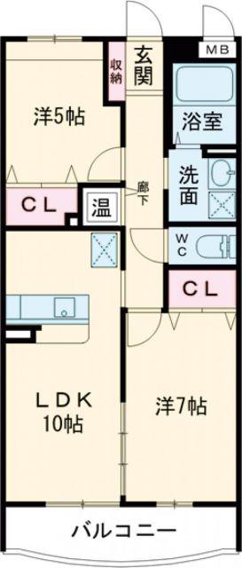 グランドラフィネ(2LDK/2階)の間取り写真