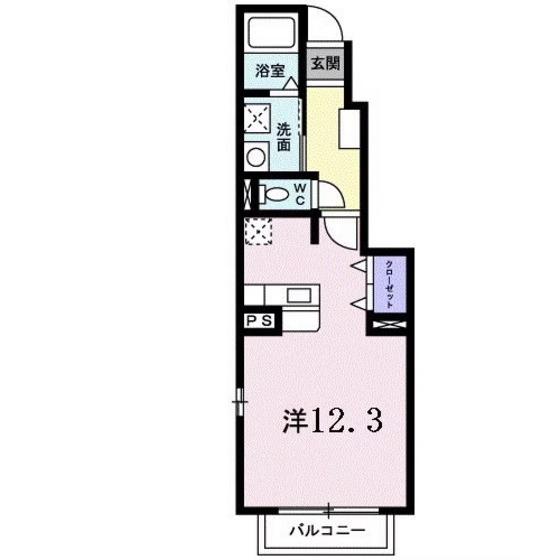 エクセル ミラージュ(ワンルーム/1階)の間取り写真