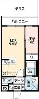エストゥルース京都II(1LDK/1階)の間取り写真