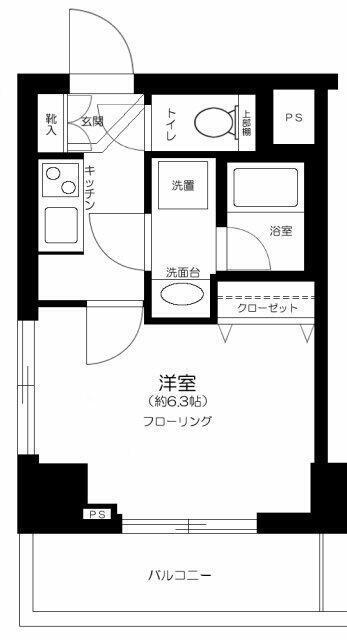 スカイコートパレス西巣鴨(1K/2階)の間取り写真