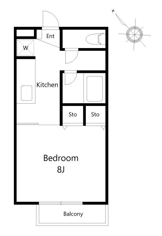 AMENITYROOM(1K/2階)の間取り写真
