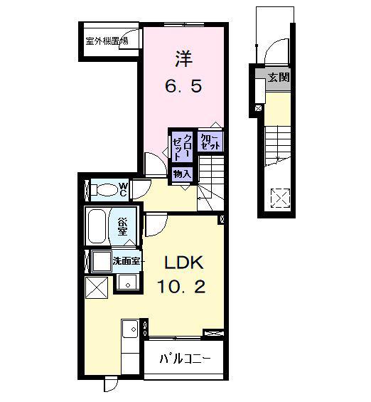 レントンハウス(1LDK/2階)の間取り写真