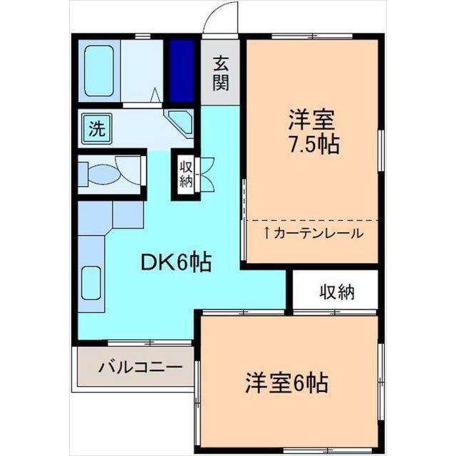 クラークハイツ(2DK/2階)の間取り写真