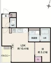 JACK TSUTSUMII(1LDK/3階)の間取り写真
