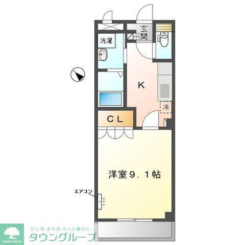 葉山レジデンス(1K/2階)の間取り写真