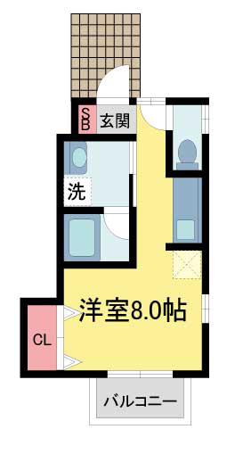 フラットソラ(1K/1階)の間取り写真