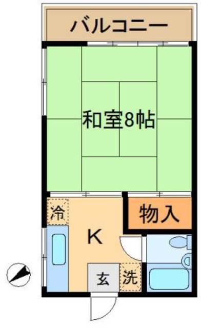 石戸荘(1K/1階)の間取り写真
