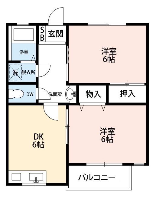 マンションイレブン(2DK/3階)の間取り写真