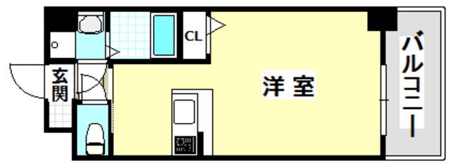 LA DOUCEUR南茨木(ワンルーム/6階)の間取り写真