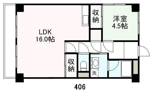 グランフォーレ三条(1LDK/4階)の間取り写真