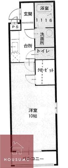 フジパレス吹田ウエストV番館(1K/3階)の間取り写真