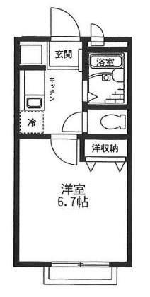 YAE23根岸(1K/1階)の間取り写真