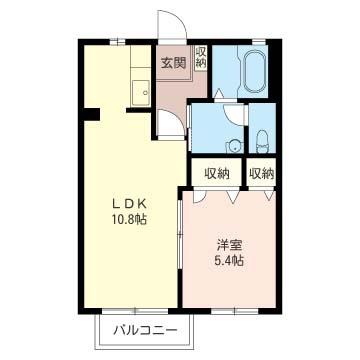 アルスピアV(1LDK/1階)の間取り写真