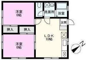 斎藤ハイツ(2LDK/1階)の間取り写真
