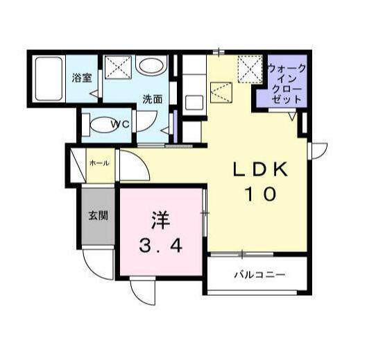 相光ビレッジ戸塚II(1LDK/1階)の間取り写真