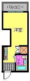 プレアール岩国駅東(ワンルーム/3階)の間取り写真