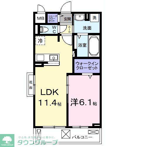ルポン ボヌール(1LDK/3階)の間取り写真