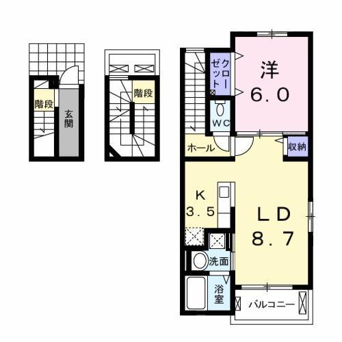 グランツ稲葉(1LDK/3階)の間取り写真