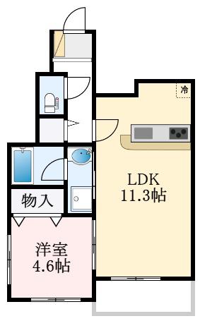サニーハウス(1LDK/1階)の間取り写真