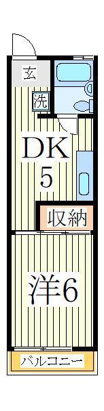 今谷レジデンス(1DK/2階)の間取り写真