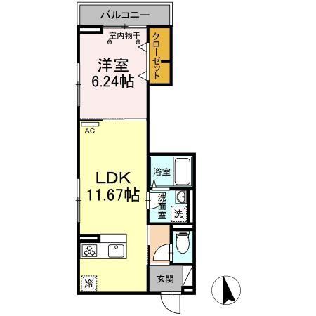 GRANDEUR東葛西(1LDK/3階)の間取り写真
