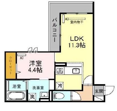 BLANCHEUR関目(1LDK/3階)の間取り写真