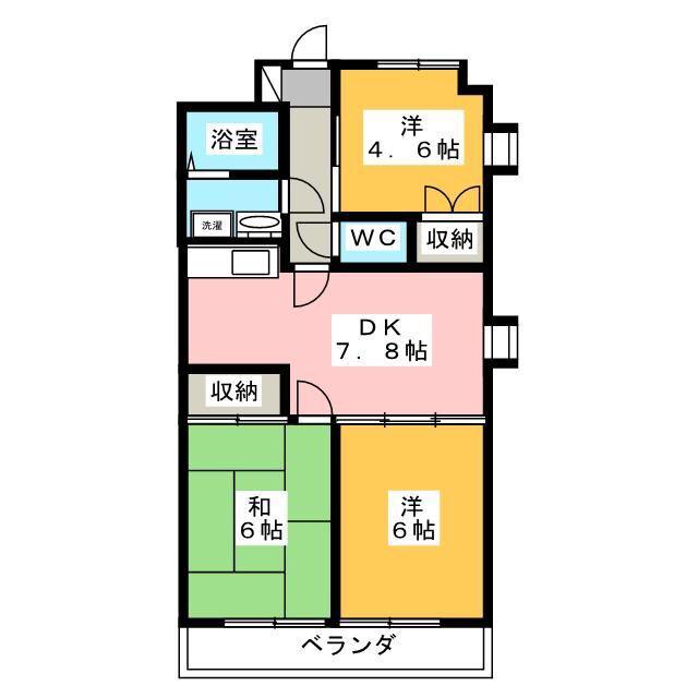 小島マンション(3DK/3階)の間取り写真