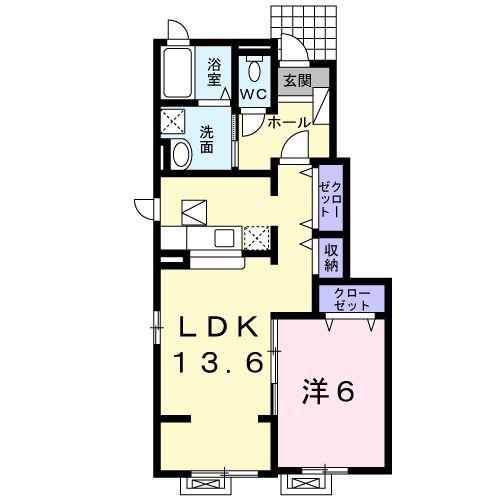 サンライズIII(1LDK/1階)の間取り写真