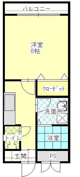 センティースマンション(1K/2階)の間取り写真