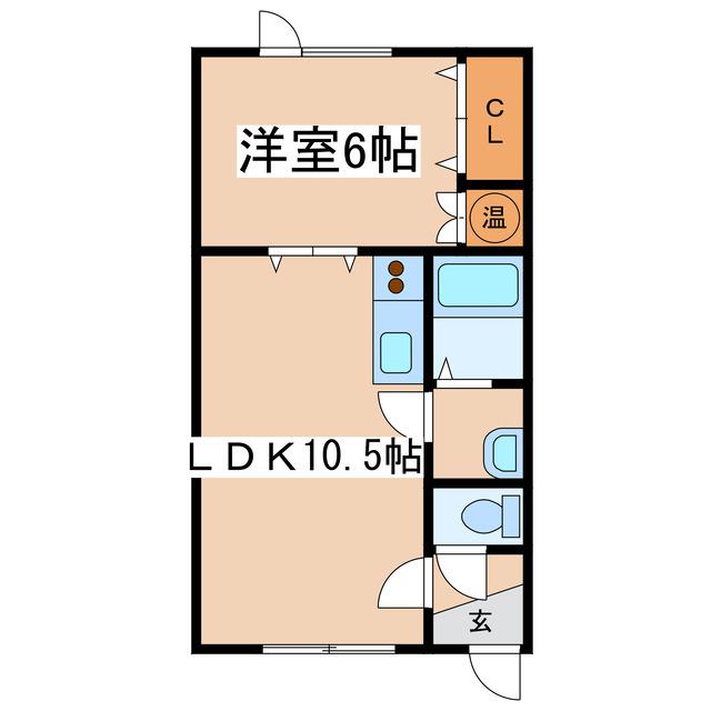 アーバン暁(1LDK/1階)の間取り写真
